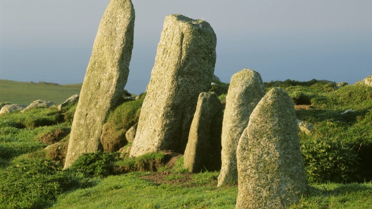Standing stones in a field